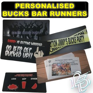 Personalised Bucks Stag Bar Runners Beer Mats - Wedding Night Funny Gift Present