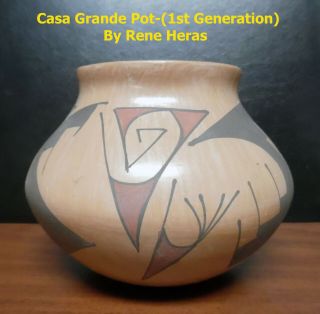 Vintage Mata Ortiz,  Casa Grande Polychrome Pottery,  Signed