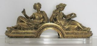 19c French Neoclassical Gilt Bronze Figural Sculpture Allegory Of Science & Art