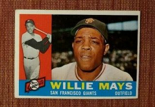 1960 Topps 200 Willie Mays San Francisco Giants Vintage Baseball Card