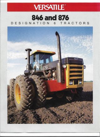 Ford Holland Versatile 846 And 876 Tractor Sales Brochure 6145125