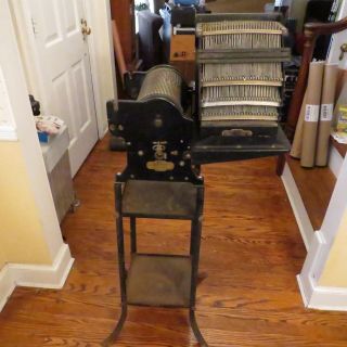 Multigraph No.  60 Antique Vintage Printing Press W/stamps,  Stand -