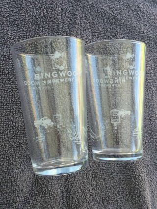 2 X Ringwood Brewery Pint Glasses 20oz 100 Official Man Cave