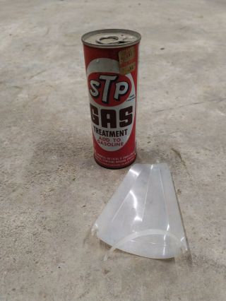 Vintage Stp Gas Treatment Metal Can With Funnel Petrol 8 Oz Full Can 1975