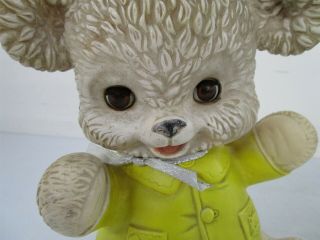 Vintage Edward Mobley Co.  1962 Sleepy Eyes Teddy Bear Squeeze Squeaky Rubber Toy 2