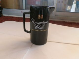 Canadian Club Pub Bar Whisky Water Jug Black Gold Hard To Find Vintage