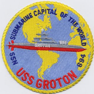 Uss Groton Ssn 694 - Early Design Bc Patch Cat No C5721