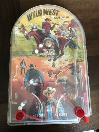 1969 Wild West Pinball Game Cowboys Western Themed Hasbro