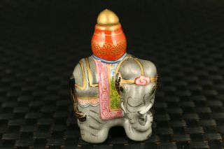 Chinese Old Porcelain Hand Carved Elephant Statue Snuff Bottle