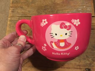 Hello Kitty by Sanrio Hot Pink Polka Dot Large Ceramic Coffee Mug 16 oz 2