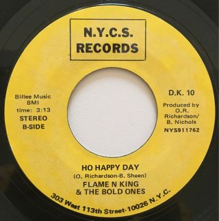 Flame N King & Bold Ones Rare Ho Happy Day Northern Soul Orig 45 Listen