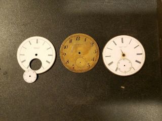 3 Antique Tiffany & Company York Pocket Watch Dials 2 Size 16 And 1 Size 14