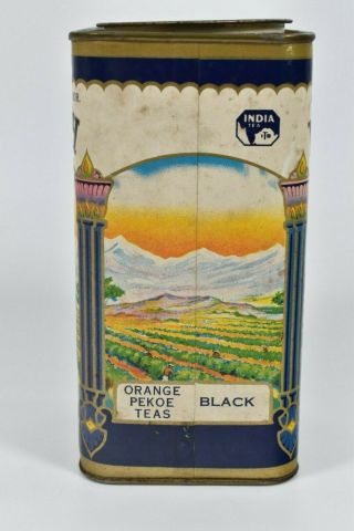 Vintage Old Stock Monarch Tea Tin Orange Pekoe Black Reid Murdoch 3