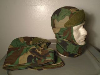 Usgi Camouflage Steel Pot Helmet Liner Cold Weather Cap Hat Size 7 1987