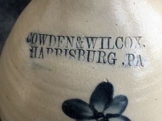 Cowden & Wilcox Harrisburg Pa Salt Glaze Handled Jug 19th Century