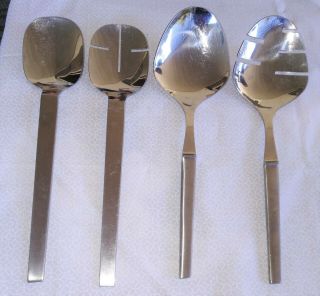 4 Pc.  Arthur Salm As Austria Stainless Steel Serving Spoons Mood Moderne