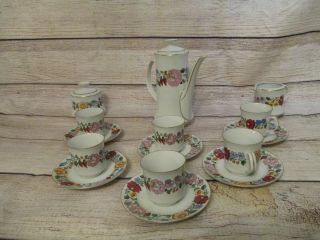 Kalocsa Hungarian Tea Set 15 Piece Porcelain Fine China Hand Painted Vintage
