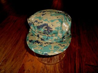 Marine Corps Style Utility Hat U.  S.  M.  C Military Woodland Digital Cap Size Medium