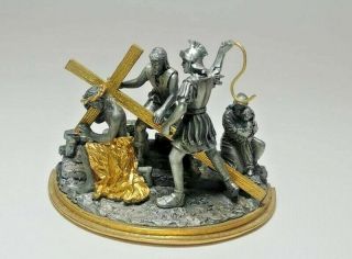 The Stations Of The Cross Franklin Pewter 3rd Jesus Falls The First Time