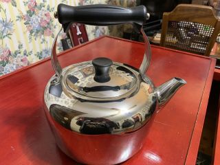 Vintage Rare Great British Traditions Stainless Steel Tea Kettle - 2 Quart