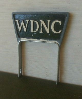 Vintage Radio Station Microphone Flag Call Letters WDNC AM Durham NC 2