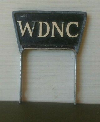 Vintage Radio Station Microphone Flag Call Letters WDNC AM Durham NC 3