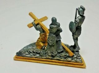 Stations of the Cross Franklin Pewter Figure 7th Jesus Falls a Second Time 2