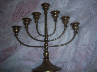 A Large Brass Vintage Menorah / Candle Holder,  Holds 7 Taper Candles,  Religious