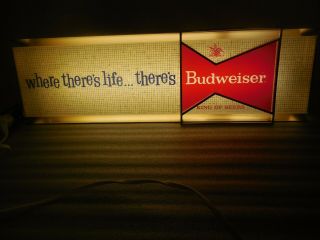 Vintage Budweiser Beer Lighted Beer Bar Sign 1962 2