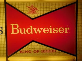 Vintage Budweiser Beer Lighted Beer Bar Sign 1962 3