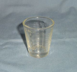 Vtg Hospital Supply Co.  Clear Glass Measuring Cup Shot Tablespoon Teaspoon Oz Cc