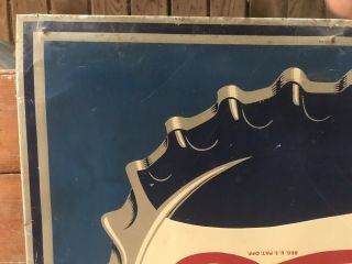 Vintage & Rare Metal Double Dot Pepsi Cola Sign Marked M104 27”x30” 1950s 3