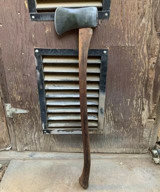 Big Vintage 4 Lb.  Stiletto Single Bit Axe On Old Hickory Handle Woodsman’s Axe