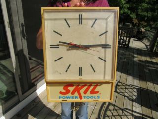 Vintage 1976 Skil Power Tools Plastic Lighted Advertising Clock