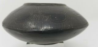 Vntg Oaxaca Black Clay Barro Negro Pottery Vase Mexican Mexico Vintage