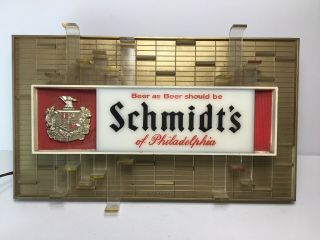 Vintage C1950 Schmidt’s Beer - Lighted Sign With Color Changing Acrylic Fingers