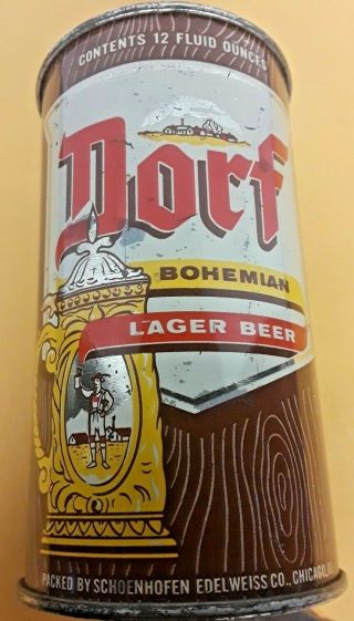 Dorf Beer (54 - 23) Empty Flat Top Beer Can By Schoenhofen Edelweiss,  Chicago,  Il