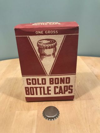 Box Of Vintage Gold Bond Bottle Caps - Old Stock