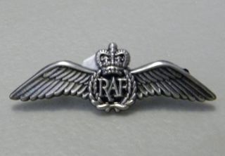 Royal Air Force Raf Wings Lapel Pin Badge 1.  5 Inches