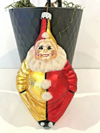 Vintage 1997 Christopher Radko A Caring Clown Blown Glass Christmas Orn Retired