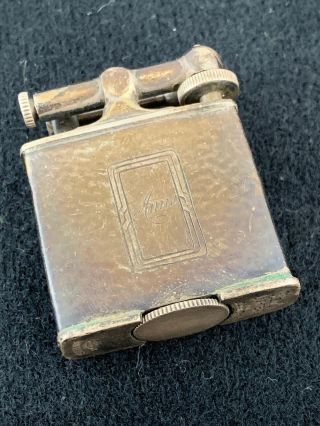 Vintage Sterling Silver Clark Lift Arm Pocket Lighter - Hammered Finish