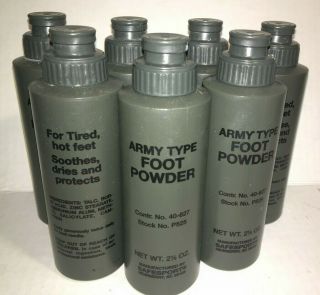 Army Type Foot Powder In Seven 2 1/2 Oz Plastic Bottles -
