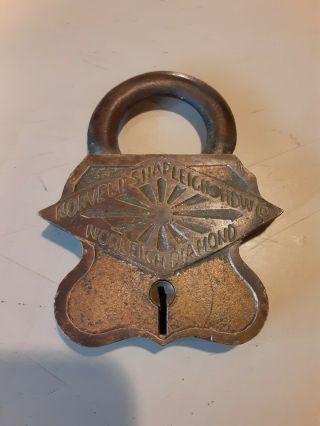Very Rare Norvell Shapleigh Padlock Lock No Key Pat.  1908