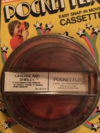 Vintage 1978 Pocket Flix Movie Cassette Reel LAVERNE AND SHIRLEY Ideal Toy 2/2 2