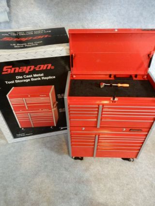 Snap On Miniature Tool Box With Coin Bank 1/8 scale set of 2 3