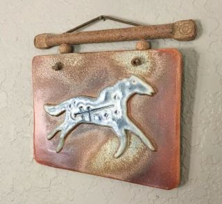 Clay Horse Sculpture Wall Art - Southwestern Native American Signed Plaque