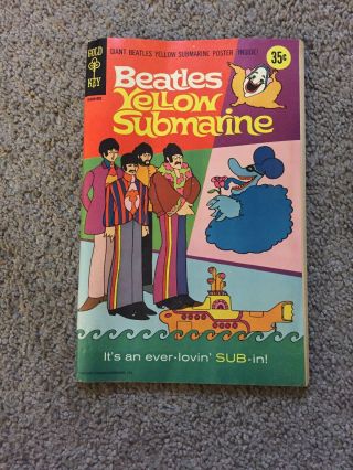 Vintage 1968 Beatles Yellow Submarine Comic Book With Poster