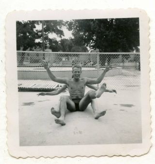24 Vintage Photo Fun Affectionate Swimsuit Soldier Buddy Boys Men Snapshot Gay