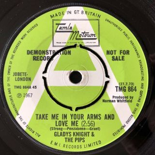 Gladys Knight & The Pips: Take Me In Your Arms,  7” Tamla Demo Northern