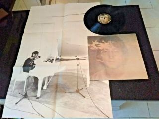 John Lennon " Imagine " 1971 Uk Press Lp,  Poster Pas 10004 Ex